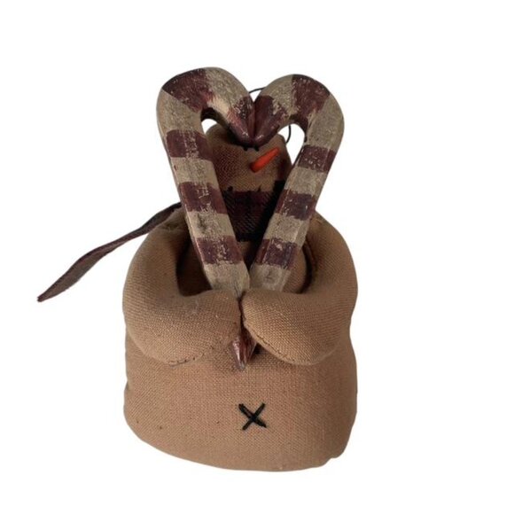 Vintage Honey and Me Candy Cane Snowman Ornament - Picture 2 of 5